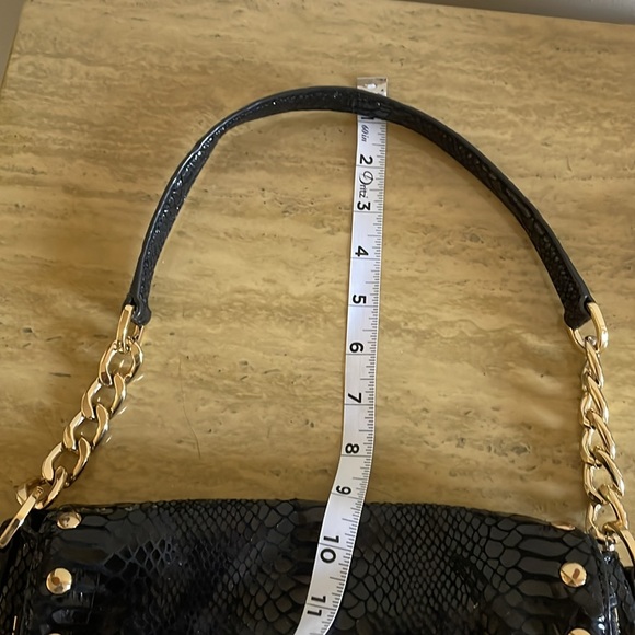 Michael Kors Bedford Black Convertible Shoulder Strap Embossed Leather Handbag - Picture 12 of 12